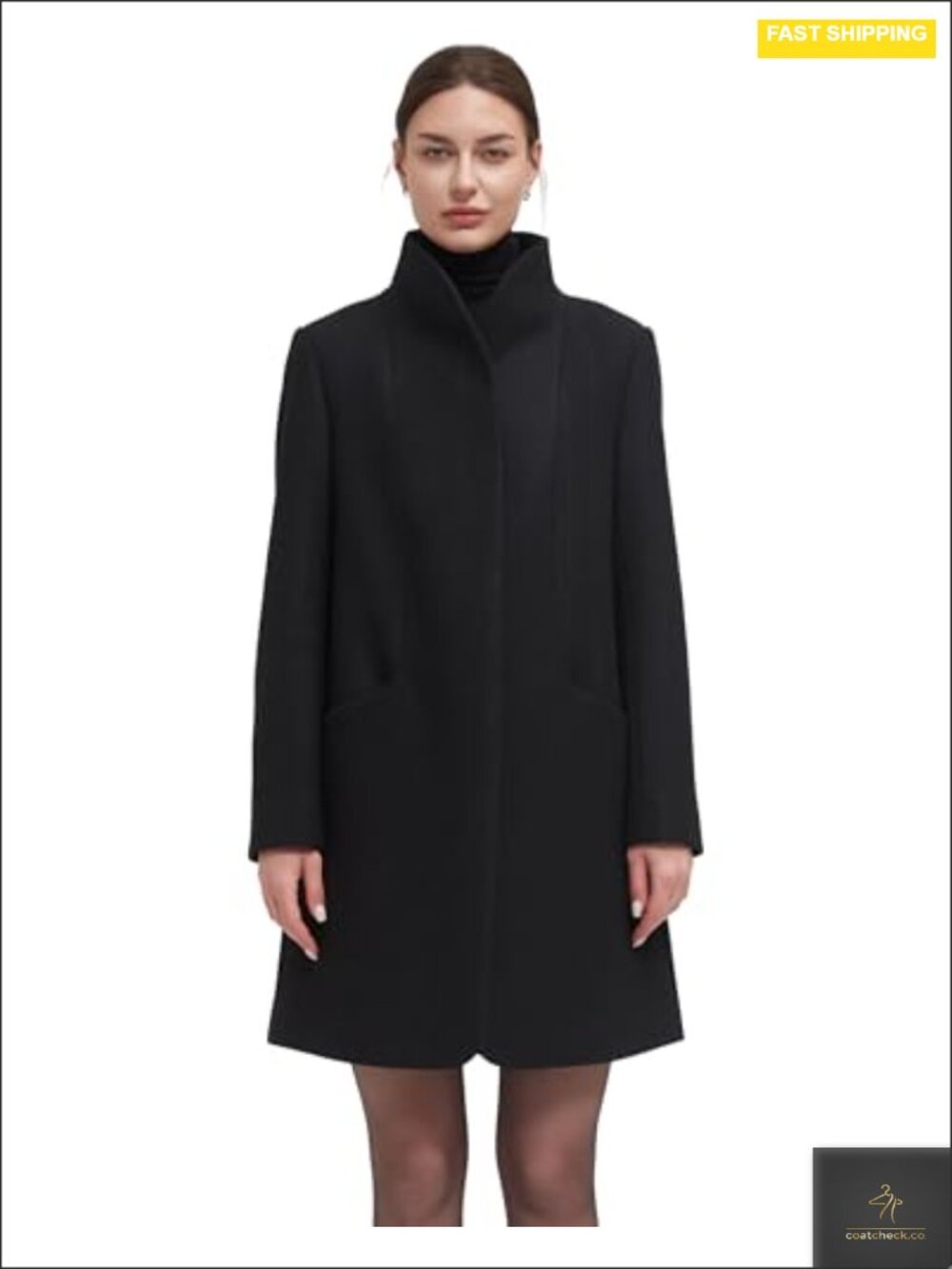 Women's Warm Trench Coat Stand Collar Cocoon Overcoat Windsure